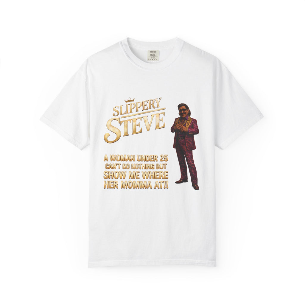 Slippery Steve Graphic T-Shirt — Retro Character Quote Tee