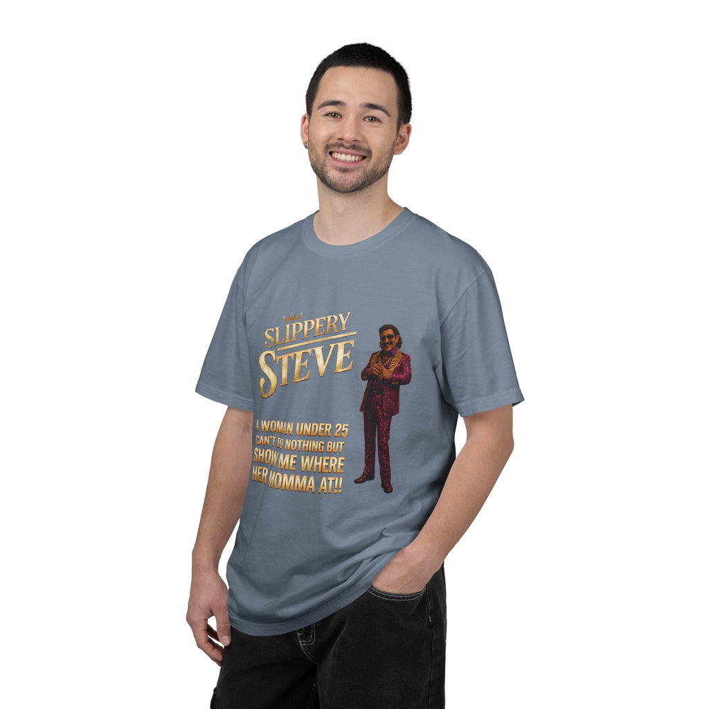 Slippery Steve Graphic T-Shirt — Retro Character Quote Tee