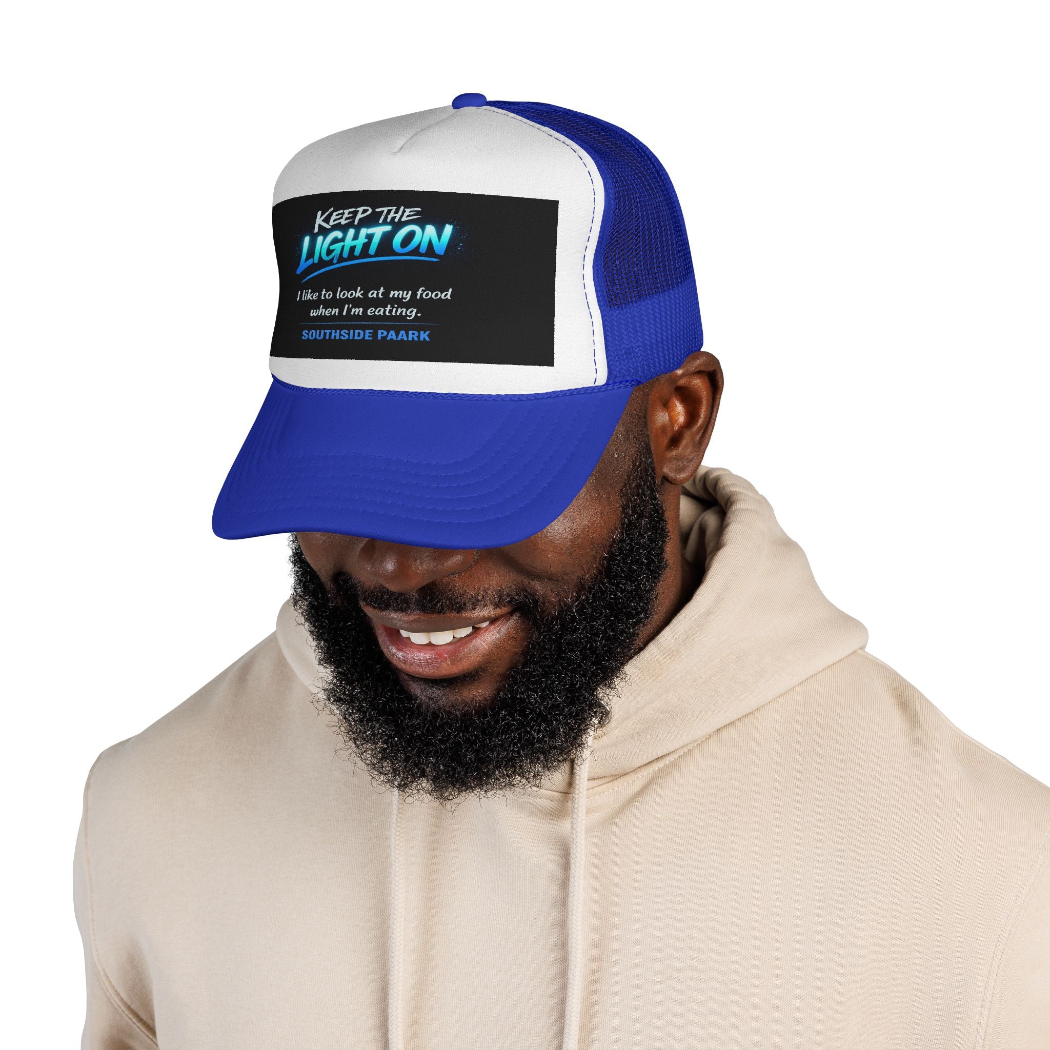 Keep the Light On Trucker Hat — 'I Like to Look at My Food' Southside Park Cap