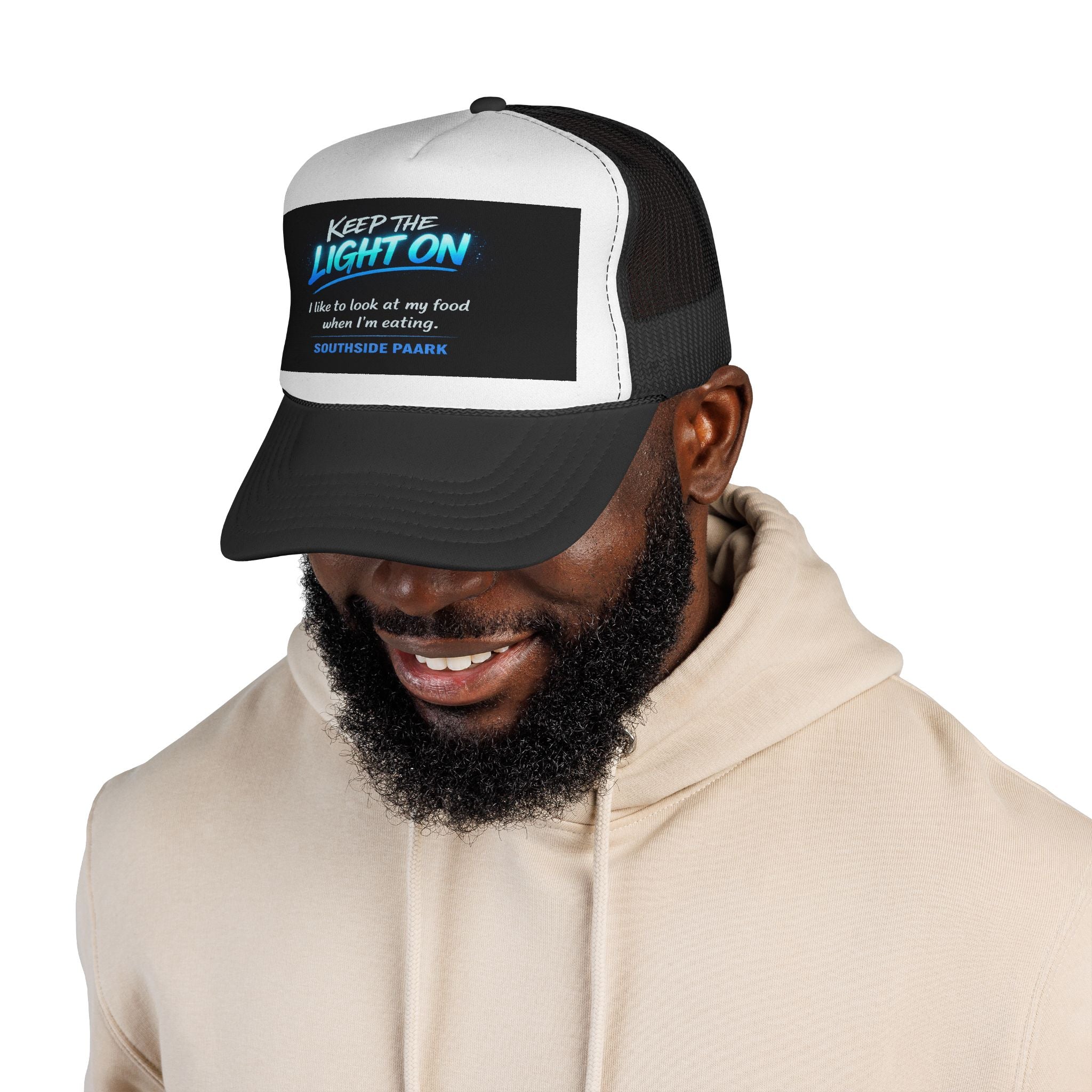 Keep the Light On Trucker Hat — 'I Like to Look at My Food' Southside Park Cap