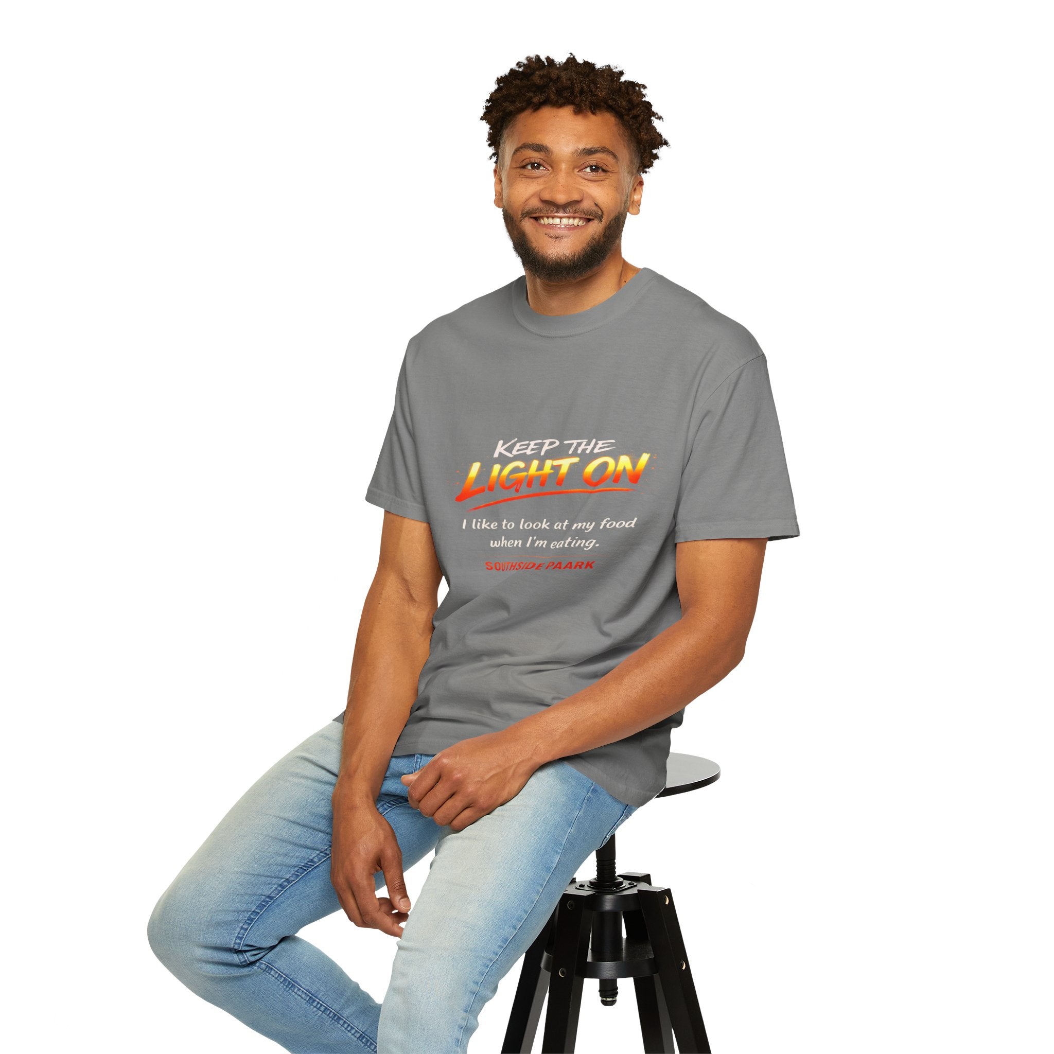Light On T-Shirt — 'Light On' Retro Graphic Tee (Southside Park)