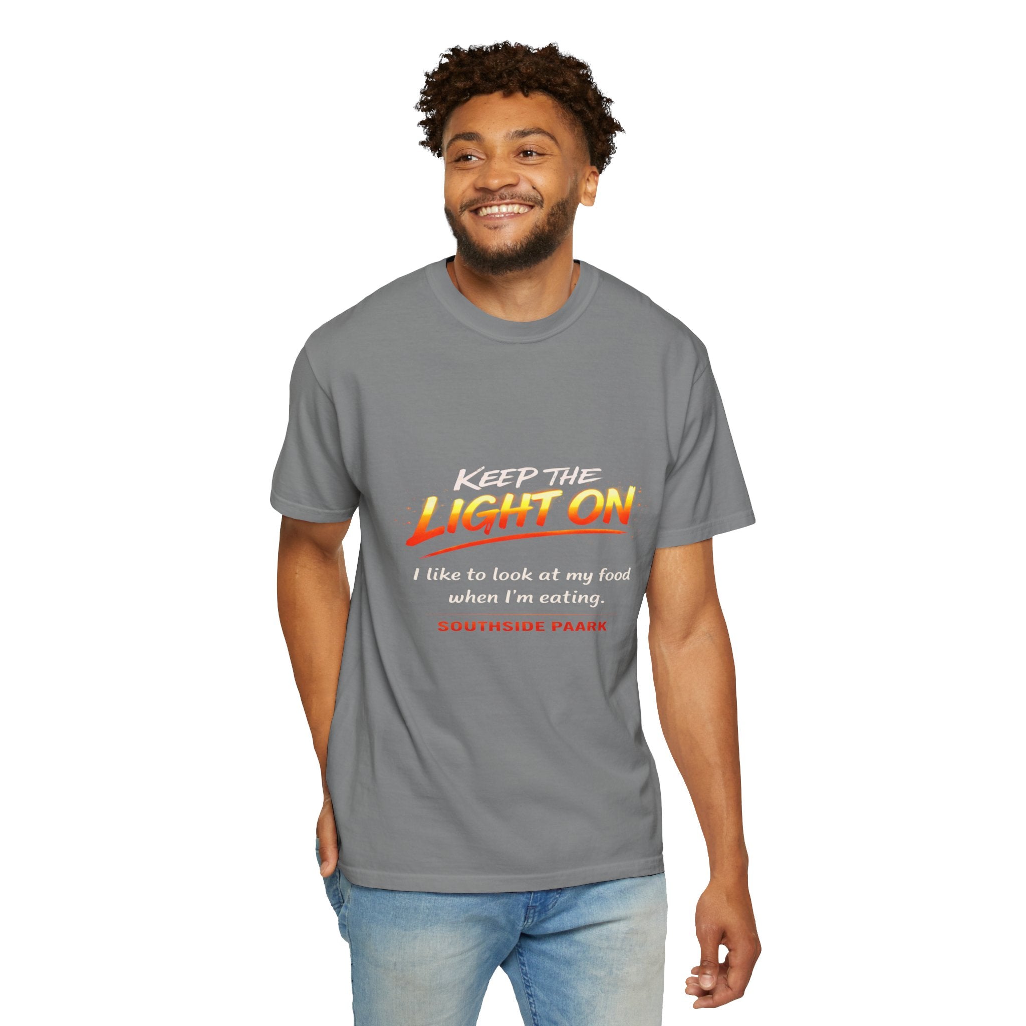 Light On T-Shirt — 'Light On' Retro Graphic Tee (Southside Park)