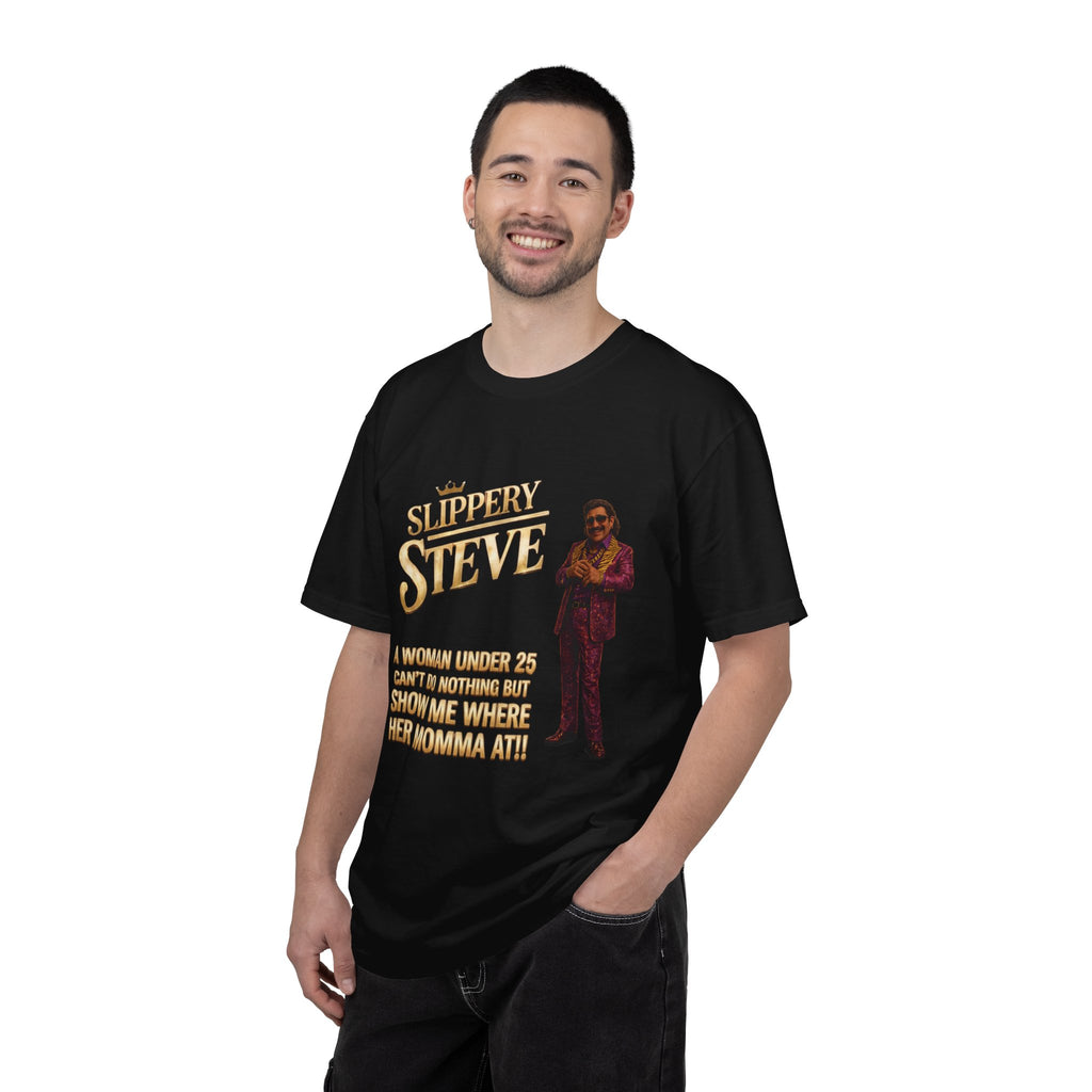 Slippery Steve Graphic T-Shirt — Retro Character Quote Tee